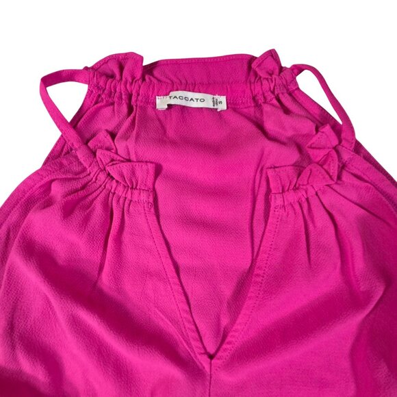 Staccato Hot Pink Sleeveless Maxi Dress  Womens Small Ruffled Hem Elastic Waist - Picture 3 of 9